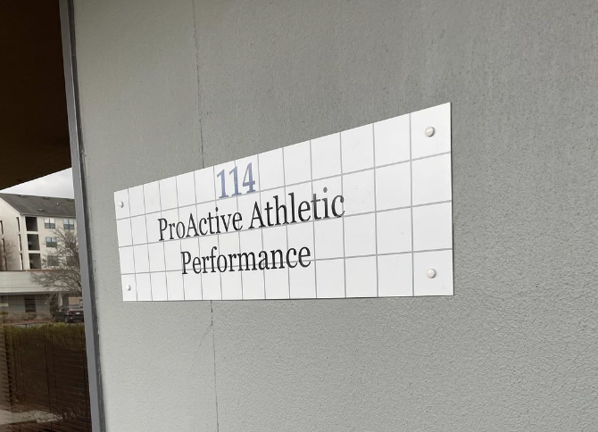 proactive athletic performance physical therapy clinic sign