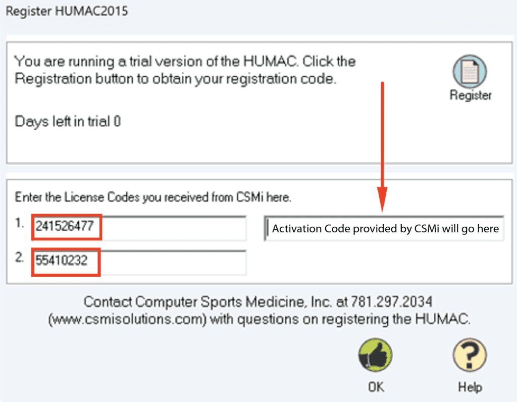 request activation | HUMAC NORM by CSMi | Extremity System